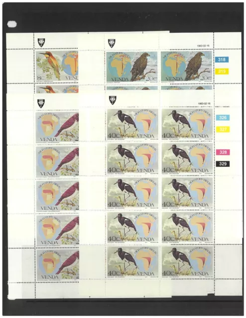 South Africa - Venda 1983 Migratory Birds Set of 4 Stamps in Sheets/10 MUH 12-6