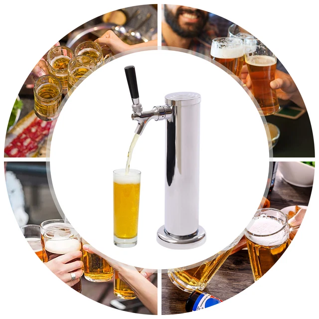 Stainless Steel Draft Beer Tower 4.13" Diameter Column Beer Dispenser Tower Kit