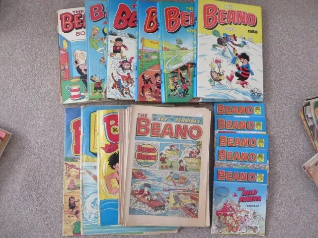 Vintage Beano Job Lot/Bundle - Books/Annuals/Comics/Library