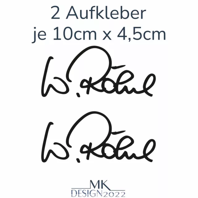 Walter Röhrl Aufkleber Unterschrift Autogramm Ur Q S1 PP Rallye 2x 10cm Schwarz