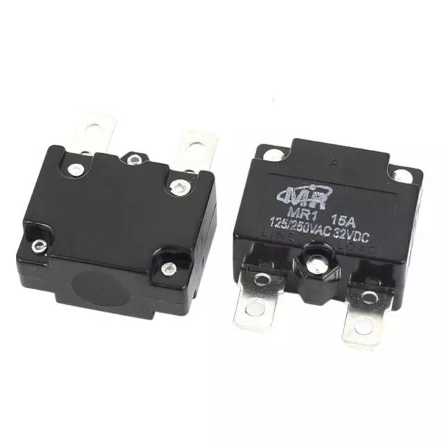 AC 125V/250V 15A NC Auto Reset Overload Protector Circuit Breaker 2Pcs