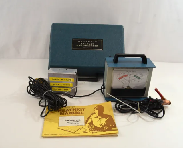 Heathkit CI-1080 Exhaust Gas Analyzer w/ Case USA Made 1970s Vtg