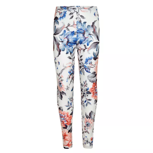 Kids Girls Legging Peach Floral Print Stylish Fashion Leggings Age 7-13 Years