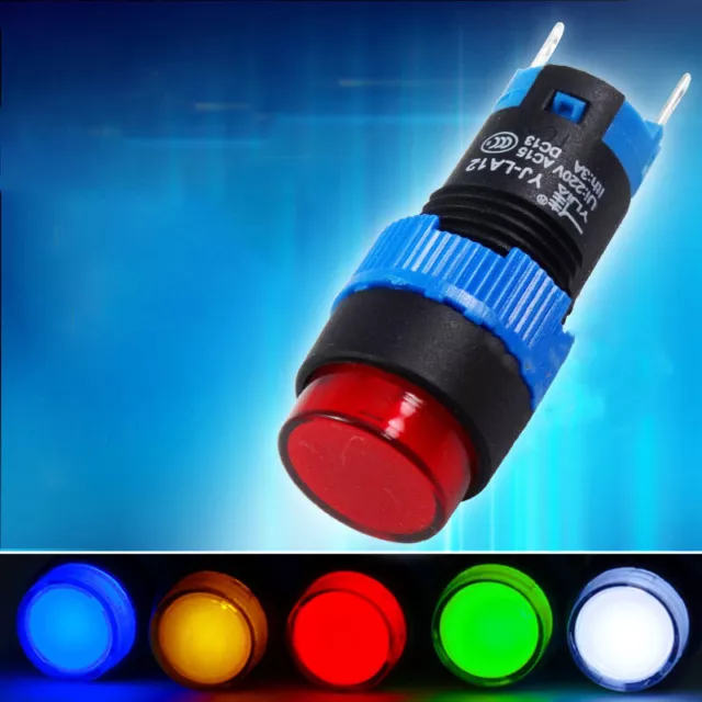12mm Techna LED Pilot Light Indicator Panel Mount Warning Lamp 24V(9-24V)  220V