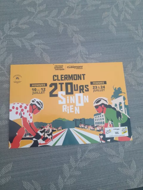 Carte postale cyclisme Tour de France 2023 étape Clermont-Ferrand Hommes Femmes