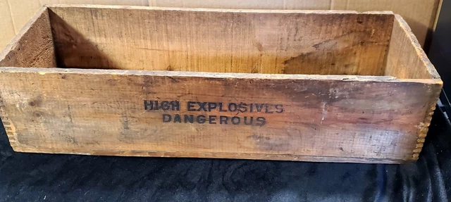 Vintage Rare National Powder Company HIGH EXPLOSIVES Wood Box Crate Pennsylvania 3