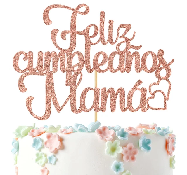 Happy Mothe's Day Banne Paty Decoations Glitte Gold Cake
