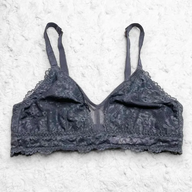 SAVAGE X FENTY Curvy Lace and Mesh Gray Triangle Wire Free