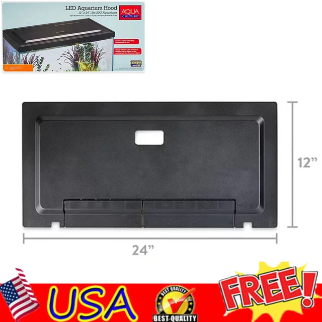 20 Gallon Fish Tank Hood Aquarium Starter Kit with LED Light Water Tank Glass US