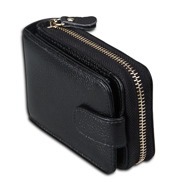 Men Genuine Leather Wallet Credit ID Card Holder RFID Blocking Zipper Pocket New 3