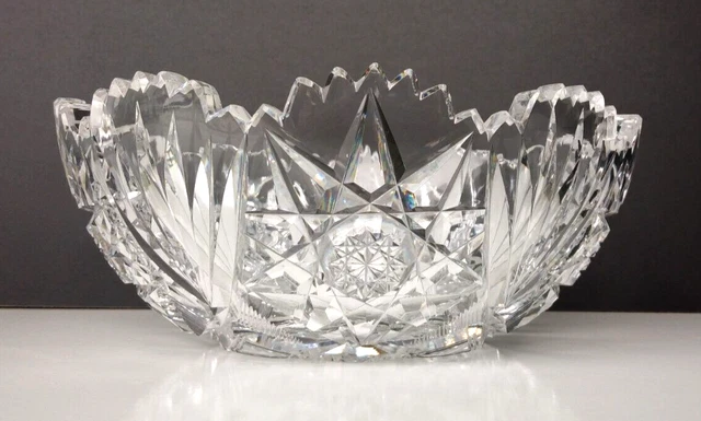 Fine Antique Abp American Brilliant Period Cut Glass 8" Bowl 2