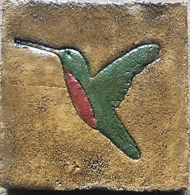 4x4 Cottage Craft Tile Arts and Crafts Beige Hummingbird Accent Deco Tile