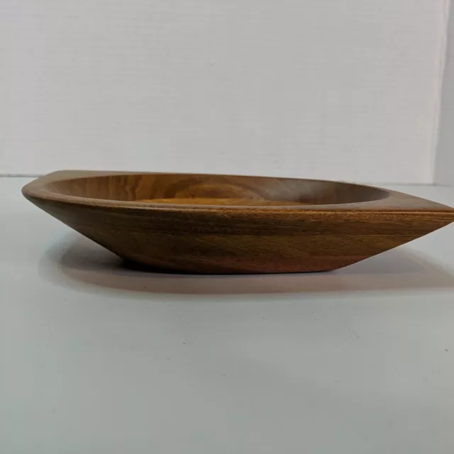 Hand Made Segmented Inlayed Wooden Oval Bowl Trinket Jewelry Snacks Nuts 6.5"L 3