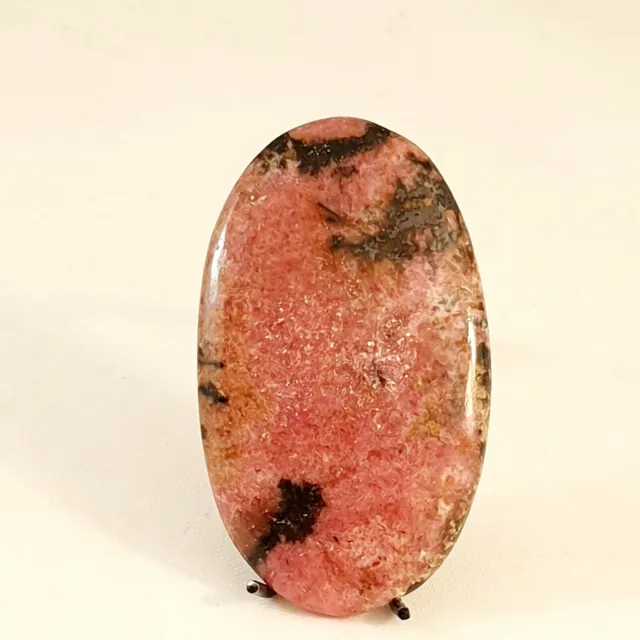 Natural Unikat Rhodonite, Rhodonit, Edelstein Cabochon 41x24x5mm 68ct (8)