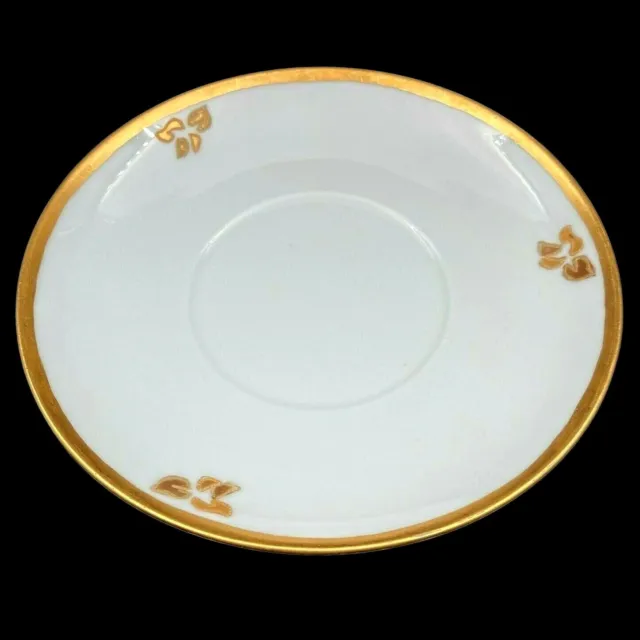Vtg M Z Austria Art Deco Nouveau Gold Hand Painted Porcelain Plate Saucer Signed