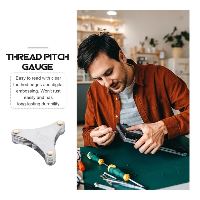 Misuratore Di Filettatura 52 Pezzi - Calibro A Tappo In Acciaio Inox Per Passo Viti Metriche E Imperiali