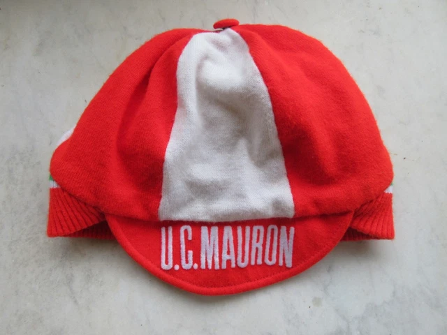 Casquette Cycliste Vintage BP Lejeune – Années 70 – Rouge Et Noir