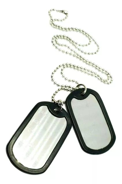 Dog Tag Collier Pendentif Militaire Armée Style ID Tags 24" Boule Chaîne... 2