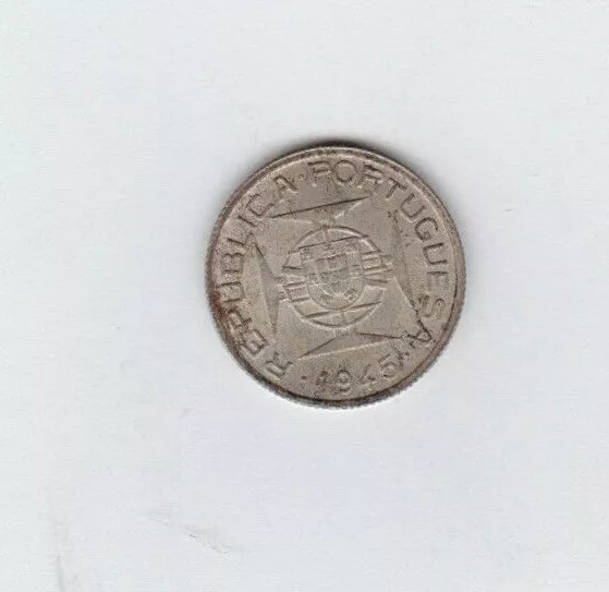 1945 Timor Silver 50 Avos Coin In Extremely Fine Condition.