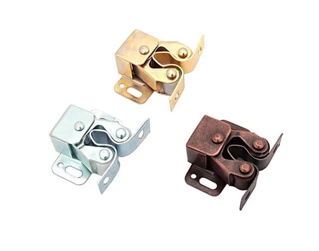 Set Di 5 Chiusure A Doppio Rullo Per Armadi E Mobili - Serrature A Scatto Con Viti - LouMaxx Made In Europe