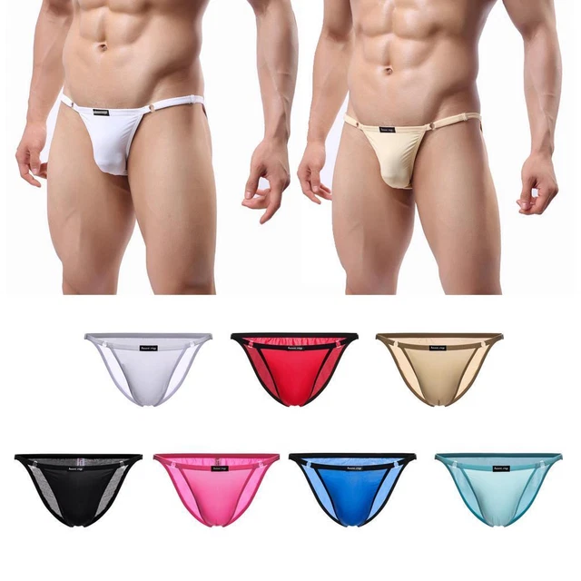 String Homme En Latex JEATHA – Taille Basse, Dos En T, Gaine Mise En Valeur, Rouge/rose/noir (tailles L-XL)