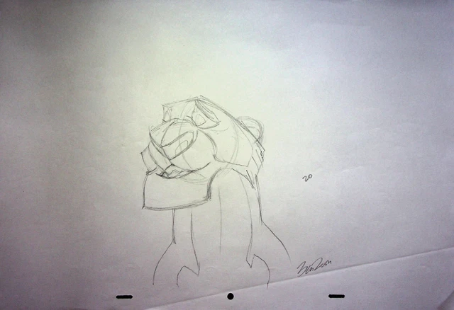 BEN RUSH  SIGNED Hand Drawn Character Shere Khan JUNGLE BOOK 1967 Pencil Art