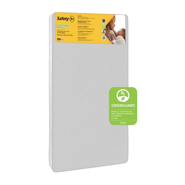 Safety 1St Sweet Dreams 5" Firm Crib & Toddler Mattress, Thermo-Bonded Core, Whi