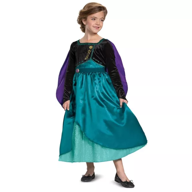 Disney Frozen II Queen Anna Deluxe Princess Gown Child Costume Halloween XS 3-4T