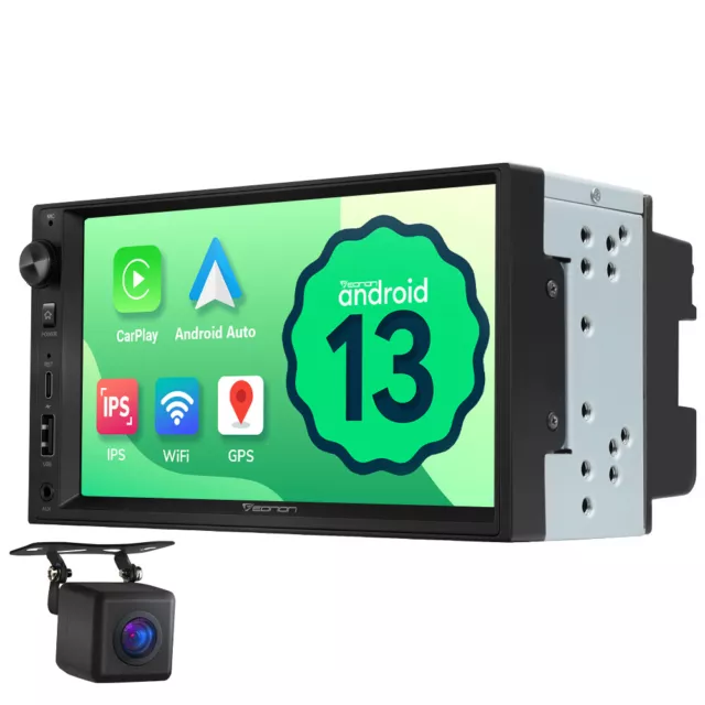 Android 13 Autoradio 2 DIN CarPlay 7 Zoll IPS GPS NAVI RDS Bluetooth DAB+ Kamera