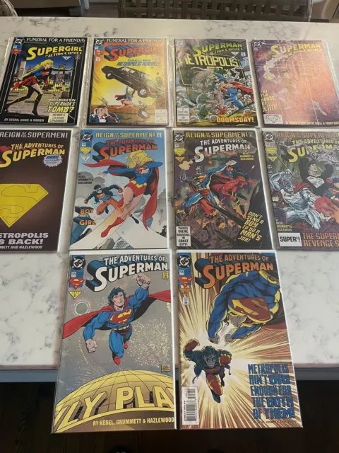 DC Comics Superman Doomsday Reign Supermen Funeral For A Friend LOT of 10