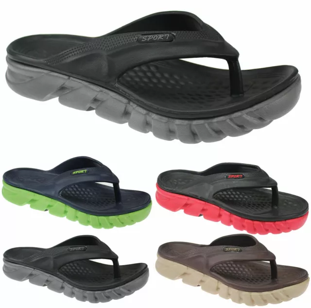 New Mens Summer Sandals Toe Post Casual Mule Beach Pool Shower Flip Flops Uk Sz