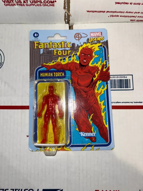 New Marvel Legends Retro Kenner Hasbro Human Torch Action Figure Fast/ Free Ship