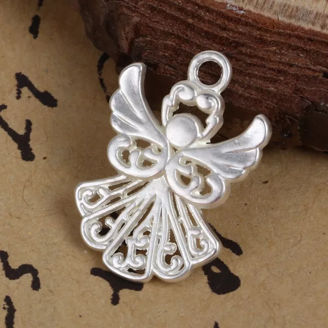 Anhänger 2 Stück Charms Engel silber matt 20x14mm C118