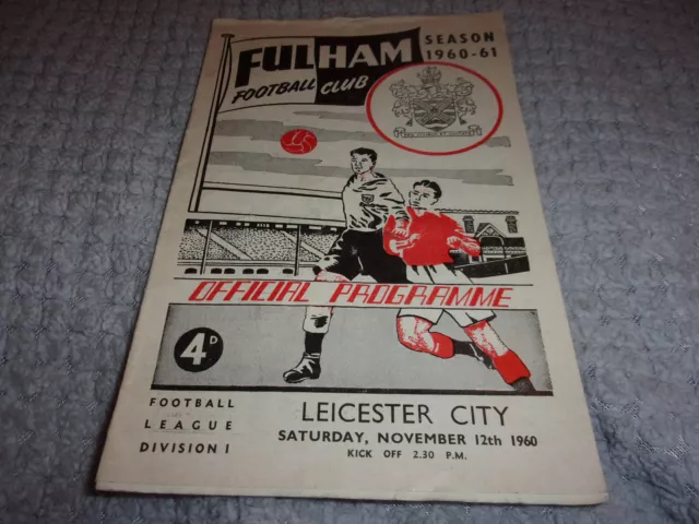 Fulham V Leicester City Programme Season 60 - 61