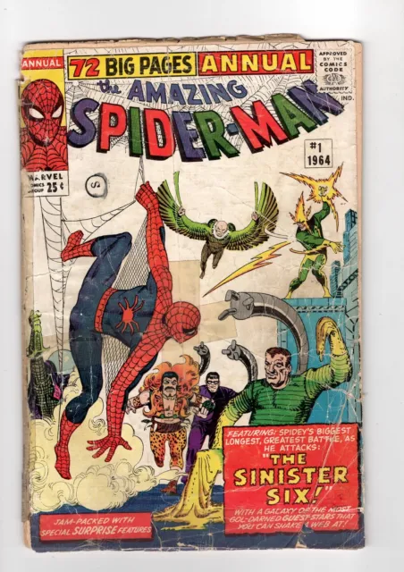 Amazing Spider-man Annual #1, GD- 1.8, 1st Appearance Sinister Six; Complete