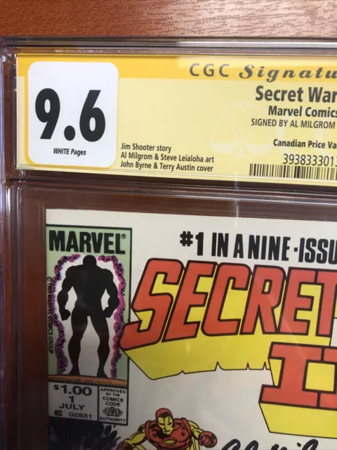 Secret Wars II #1 CPV (CGC SS 9.6) Signed By Al Milgrom!! 2