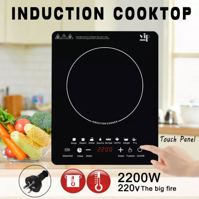 2200W Electric Induction Cooktop Portable Ceramic Glass Cook Top Kitchen Cooker 3