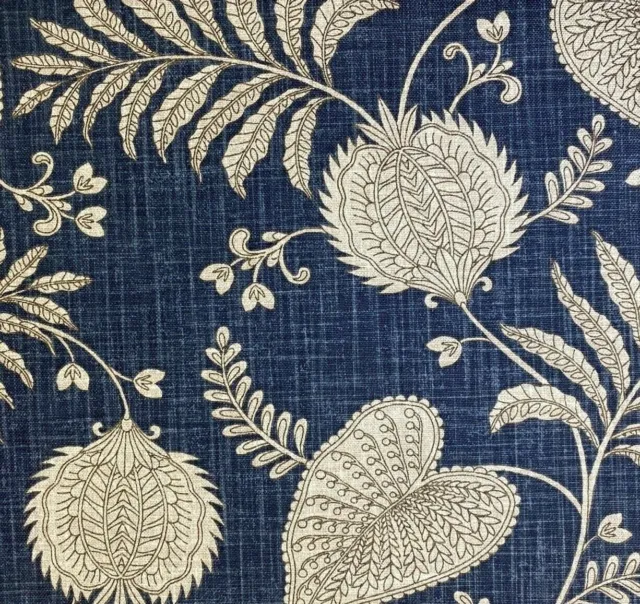 Senja Vines Indigo Blue Cotton 140cm Wide Curtain/Craft Fabric