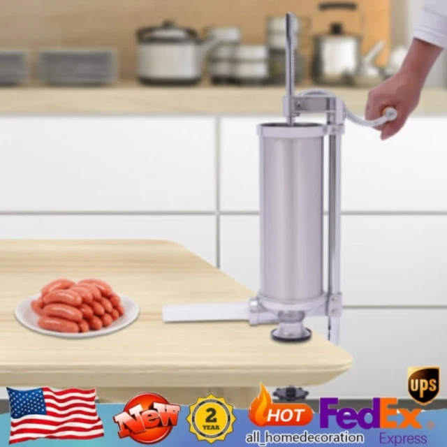 Portable 2.5L Sausage Stuffer 5LBS Manual Sausage Meat Press Filler Filling Tool