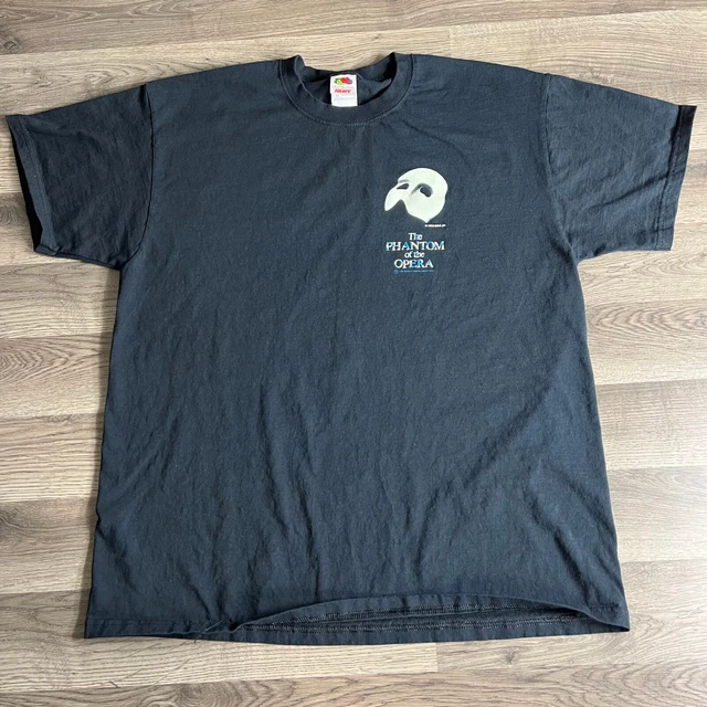 VTG Y2K Phantom Of The Opera T-Shirt Glow in the Dark XL Black Musical Theatre