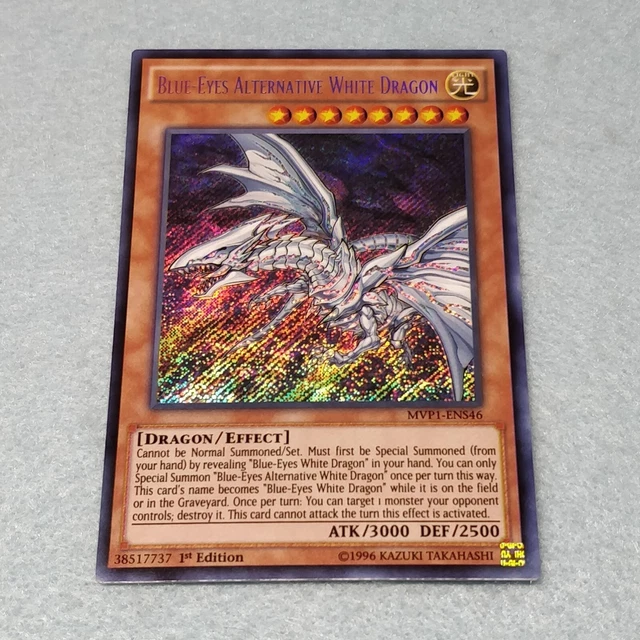 1x Yugioh Blue Eyes Alternative White Dragon MVP1 1st Ed Secret Rare Card NM