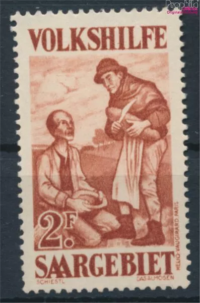 Briefmarken Saarland 1928 Mi 132 mit Falz Kunst (10221832