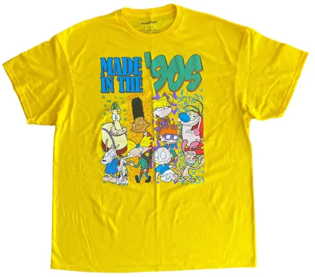 NICKELODEON MADE IN The 90's T-Shirt Rugrats Hey Arnold Ren and Stempy ...