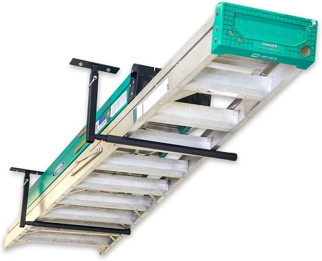 Adjustable Ladder Ceiling Rack, Garage Storage Mount, Folding Ladders, Extension