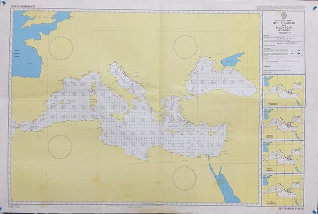 Mediterranean Routing Chart ADMIRALTY 5146(9) ROUTEING Chart MEDITERRANEAN AND BLACK SEAS MARINE ...