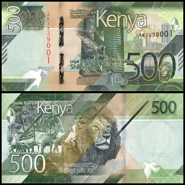 Kenya 500 Shillings, 2019, P-55, UNC