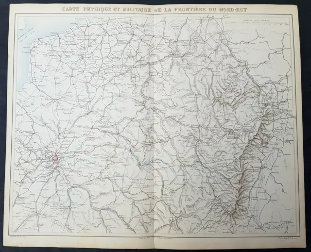 1835 Thiers Large Original Antique Napoleonic Battle Map of France & Belgium