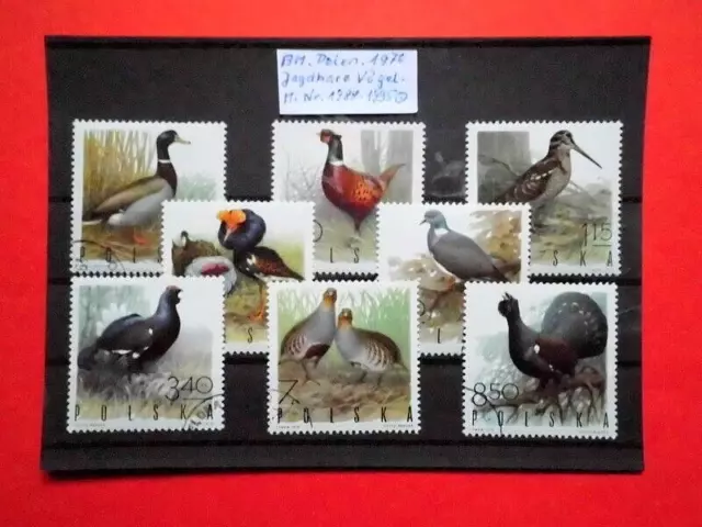 BM. Briefmarken Polen 1970 Jagdbare Vögel Mi. Nr. 1988 - 1995 o Satz