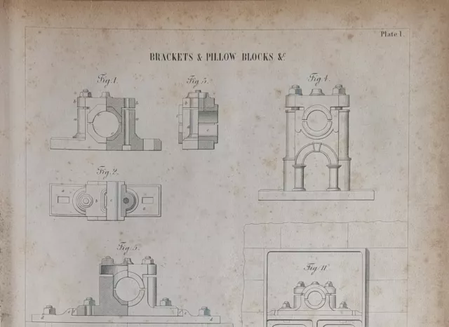 1847 Ingeniería Estampado Varios Diagramas Soportes & Almohada de Bloques 2