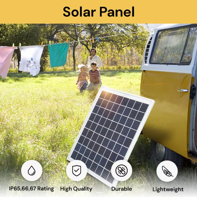 10W 12V Solar Panel Battery Charging Kit Caravan Camping Power Mini Home Au Post